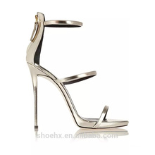 2017 best-selling girls latest high heel sandals in silver